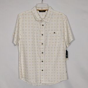 NWT Horizon By Bass Creek Outfitters Men's Cream Aztec Print Cotton Shirt Sz Med